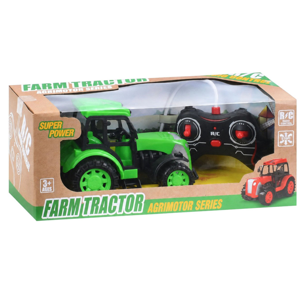 Трактор на радиоуправлении Bambi CR1922(Green) аккумулятор, USB зарядное, 20 см
