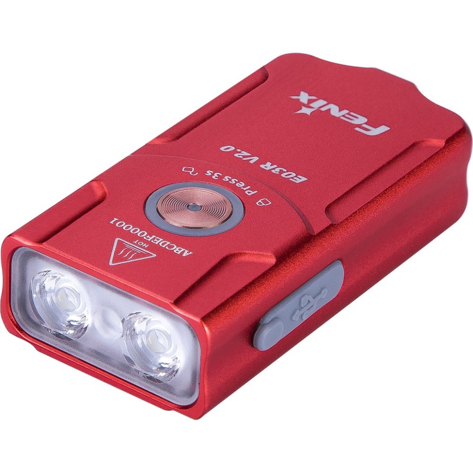 Фонарь наключный Fenix E03RV20RED, красный 500 люмен