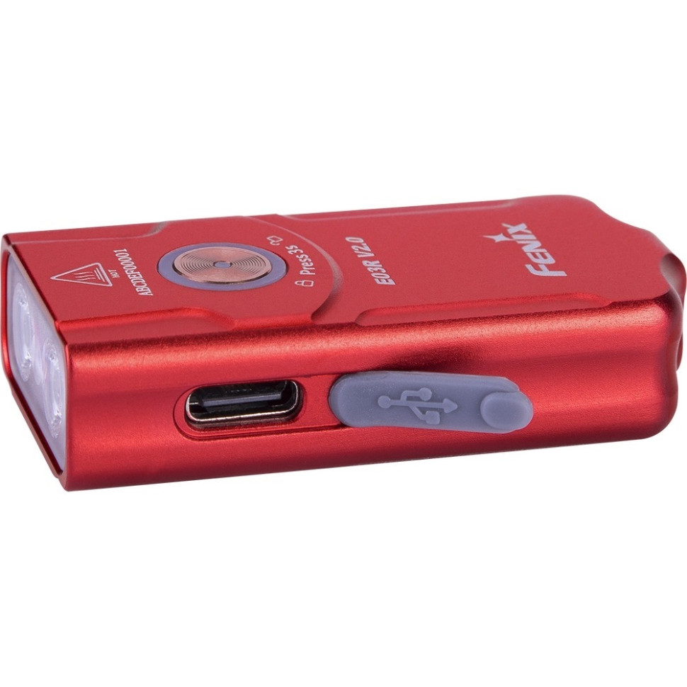 Фонарь наключный Fenix E03RV20RED, красный 500 люмен