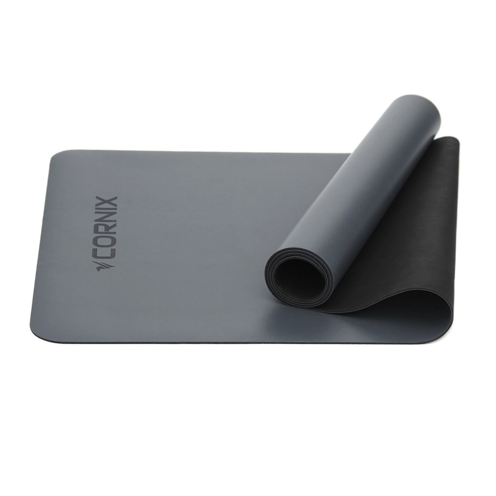 Килимок спортивний для йоги та фітнесу Cornix XR-0320 Grey 183 x 68 x 0.4 см