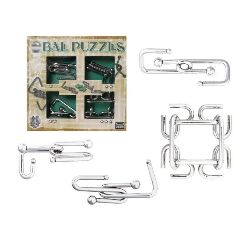 Набор металлических головоломок Ball Puzzles Eureka 3D Puzzle 473201, 4 штуки