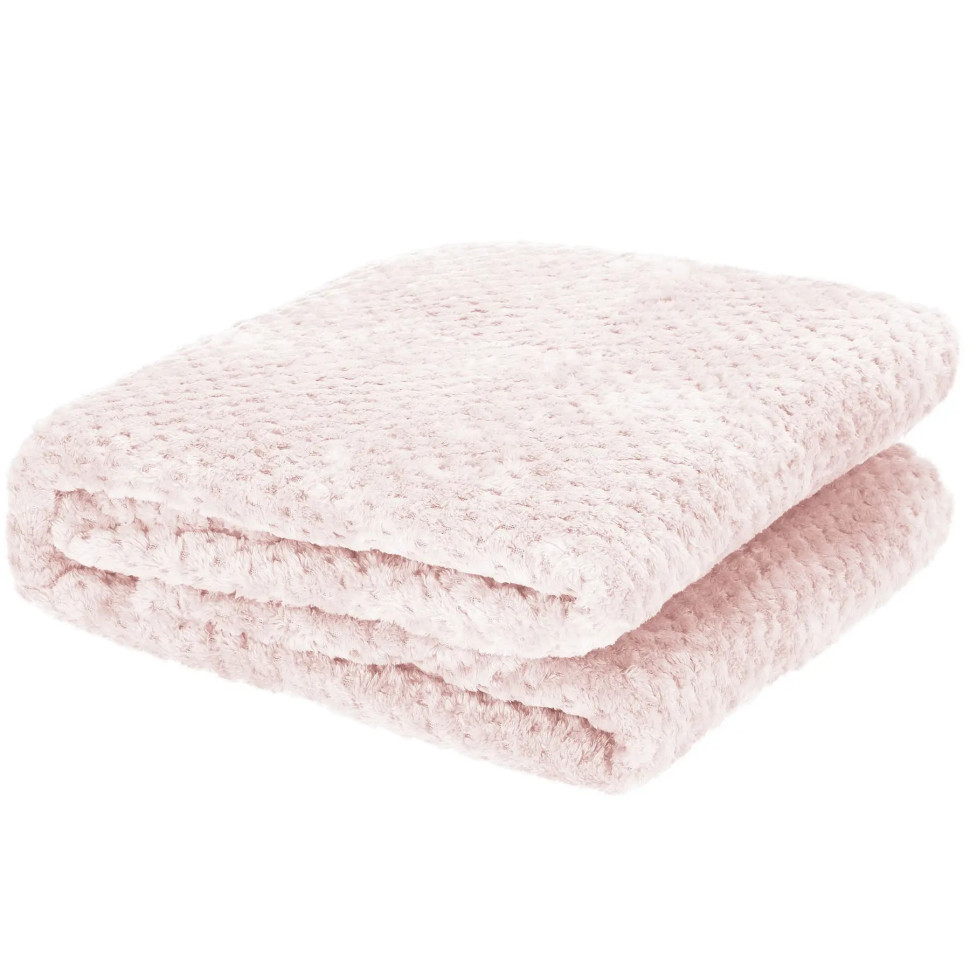 Плед-покривало Extra Soft Springos HA7102 світло-рожевий 200x220 см