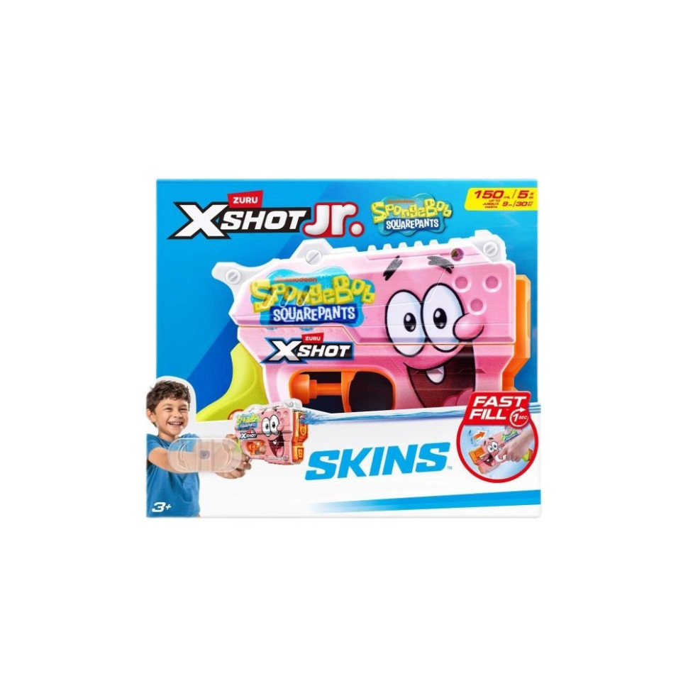 Водный бластер Fast Fill Spongebob X-Shot 118199B розовый, стреляет на расстояние до 9 метров