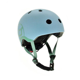 Шлем защитный детский Scoot and Ride SR-181206-STEEL, серо-синий, с фонариком, 45-51 см Шлем защитный детский Scoot and Ride SR-181206-STEEL, серо-синий, с фонариком, 45-51 см