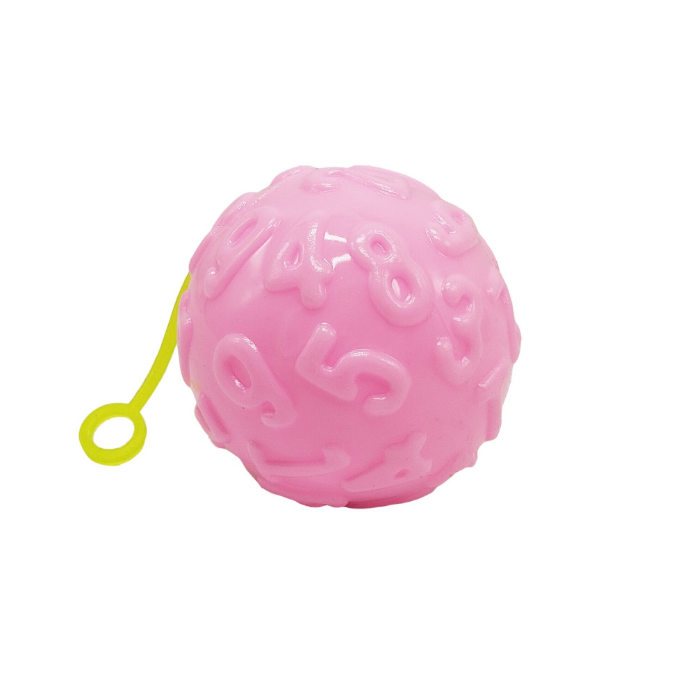 Мяч детский Bambi MS 4286(Pink) 7,5 см, текстурный, пищалка, мерцает