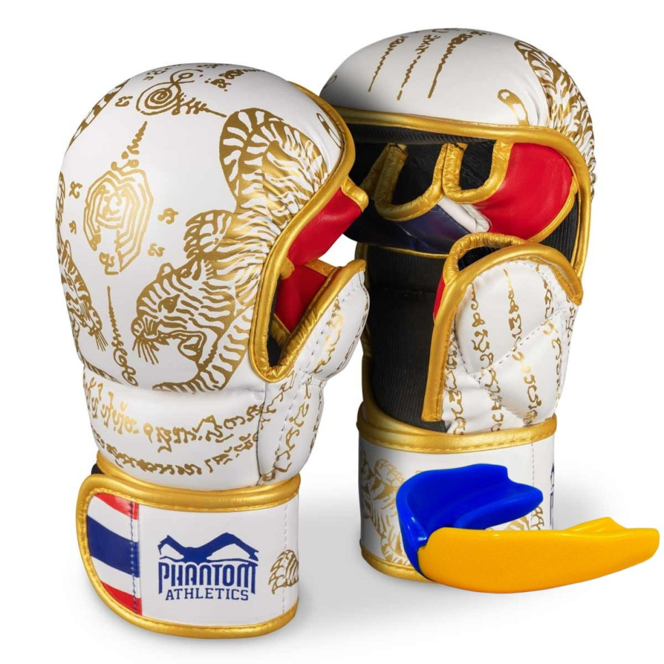 Перчатки для ММА Muay Thai Phantom PHMMAG2706-SM White Gold, S/M (капа в подарок)