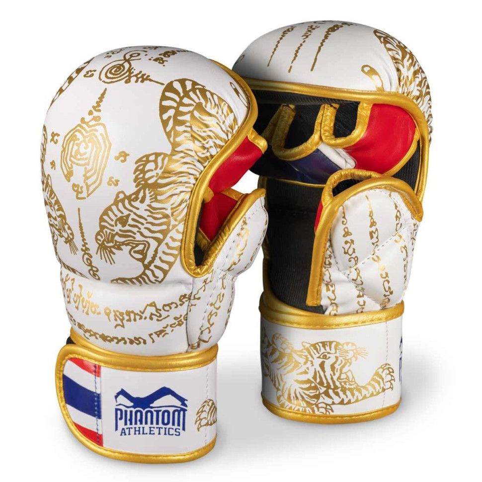 Перчатки для ММА Muay Thai Phantom PHMMAG2706-SM White Gold, S/M (капа в подарок)