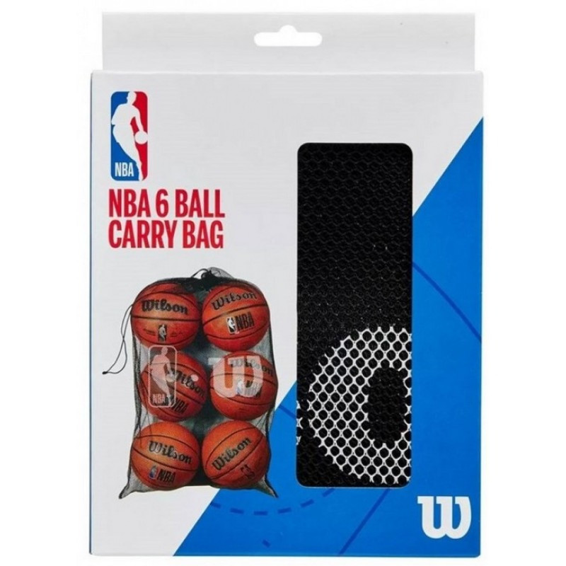 Сітка для м'ячів W NBA 6 BALL MESH CARRY BAG BK Wilson WTBA70030 чорний колір