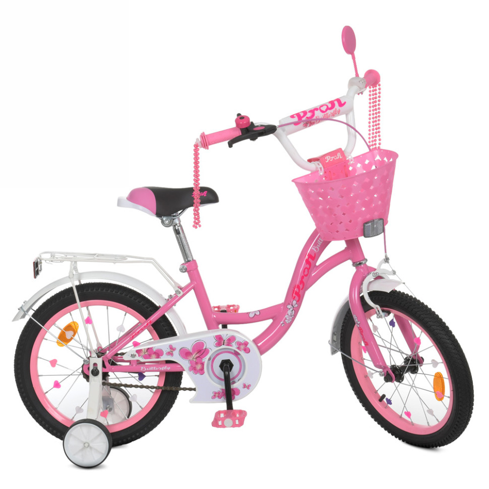 Велосипед дитячий PROF1 Y1621-1 16 дюймів, рожевий по цене 4 000 грн.