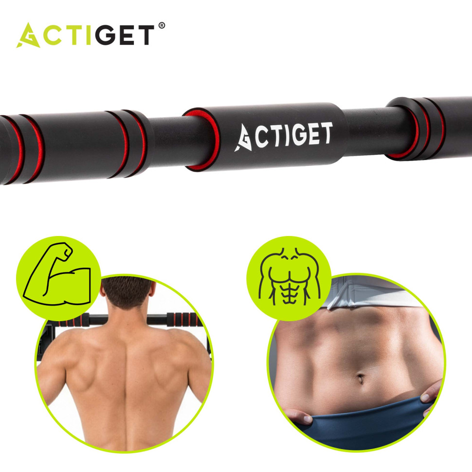 Турнік розсувний Actiget ACT0168 Black/Red 72-105 см, до 180 кг