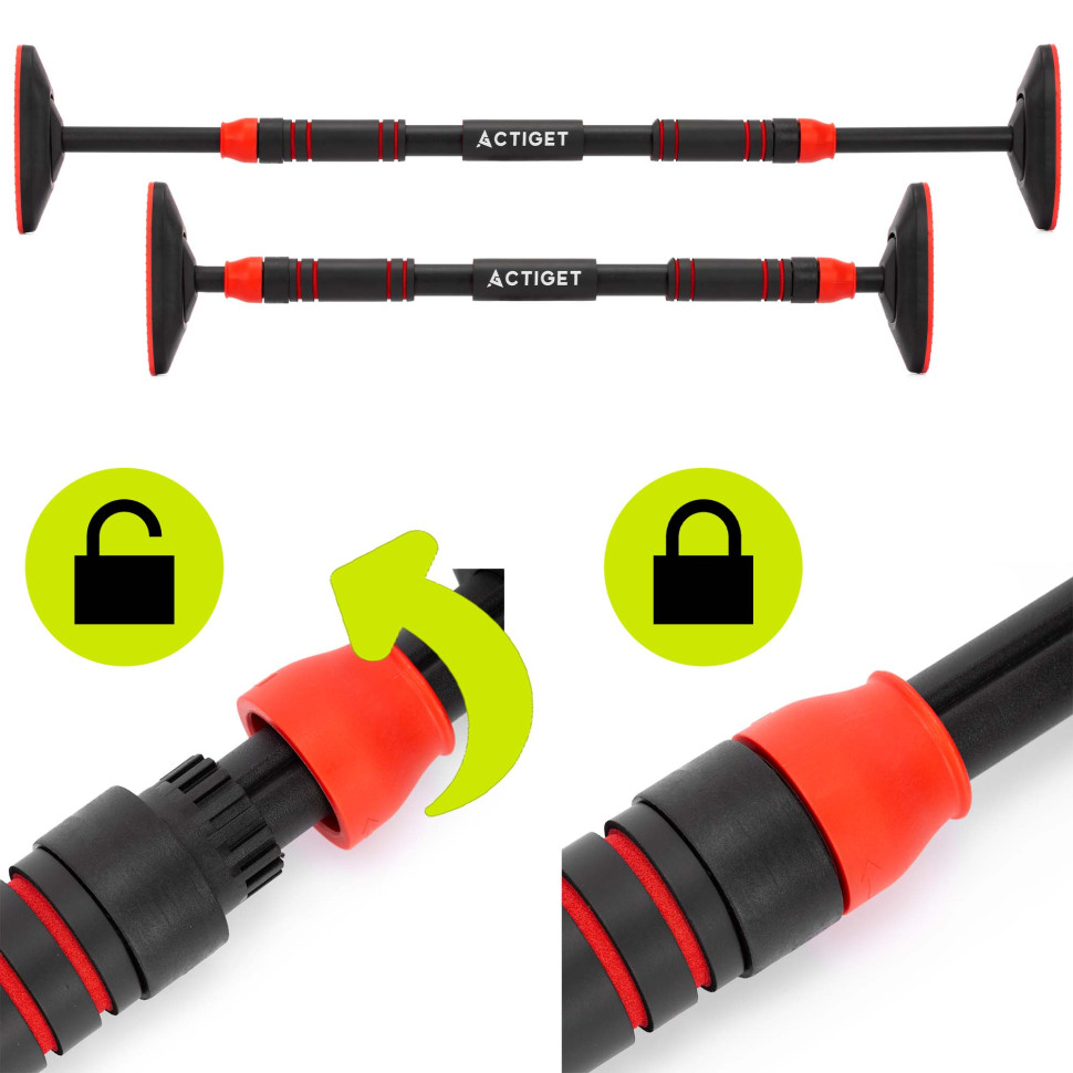 Турнік розсувний Actiget ACT0168 Black/Red 72-105 см, до 180 кг
