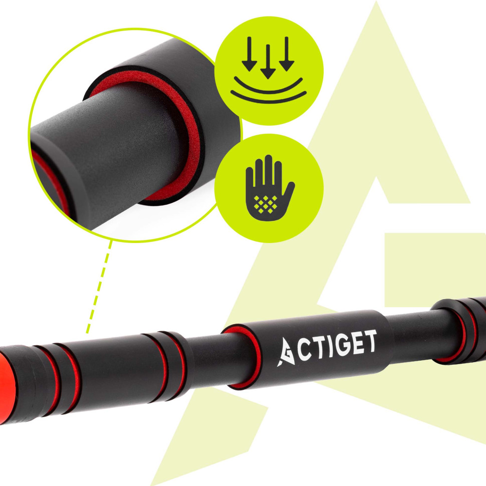 Турнік розсувний Actiget ACT0168 Black/Red 72-105 см, до 180 кг