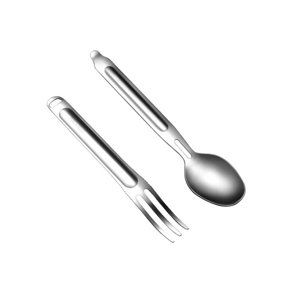 Туристичний набір ложка-виделка Portable Stainless Steel Tableware NexTool NE20133