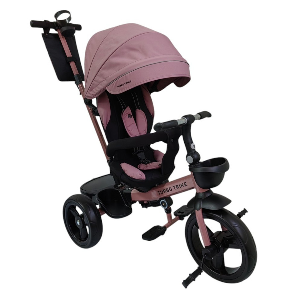 Велосипед дитячий триколісний Turbo Trike MT 1001-1 Mauve Pink з батьківською ручкою
