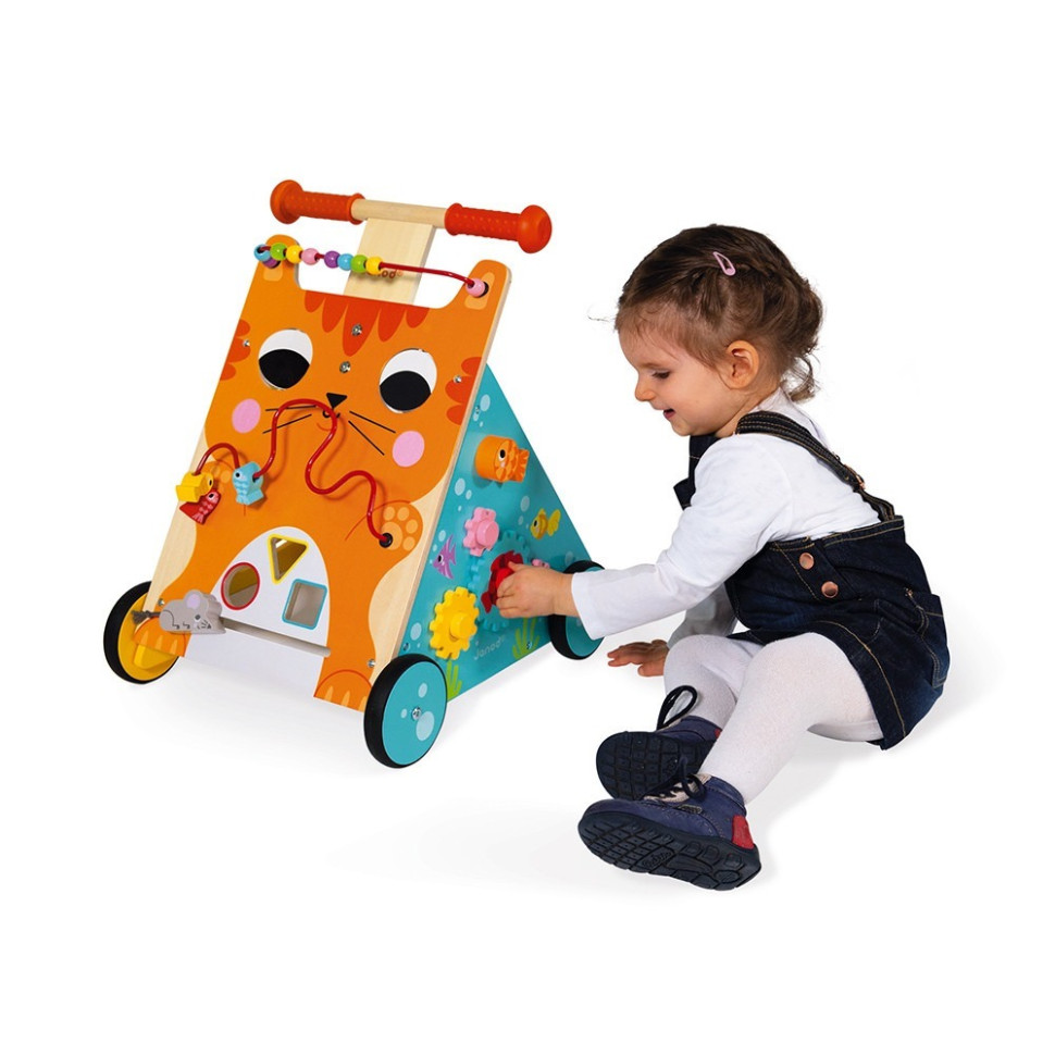 Игровой центр-ходунки Котенок Janod J08005 деревянный, моторика рук