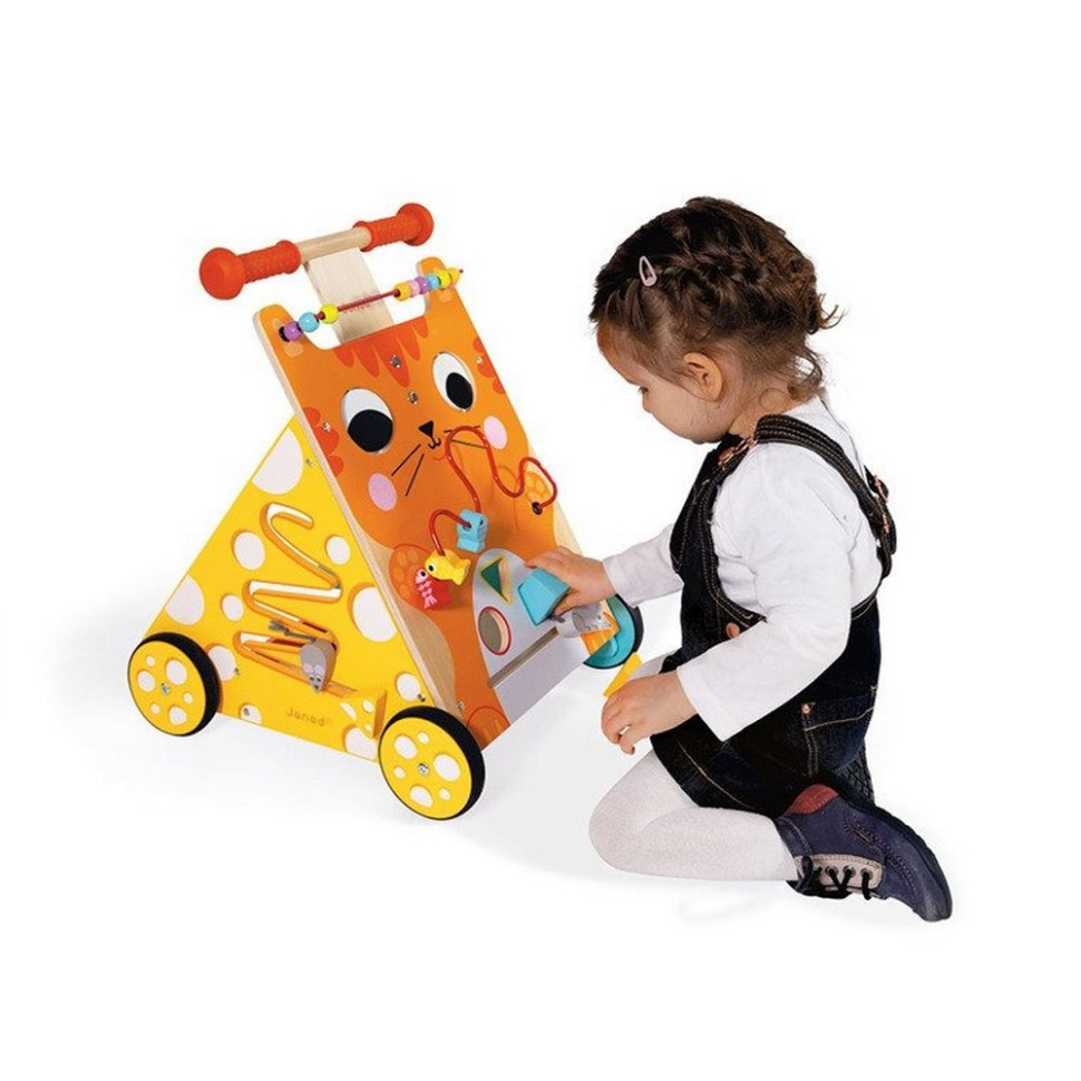 Игровой центр-ходунки Котенок Janod J08005 деревянный, моторика рук