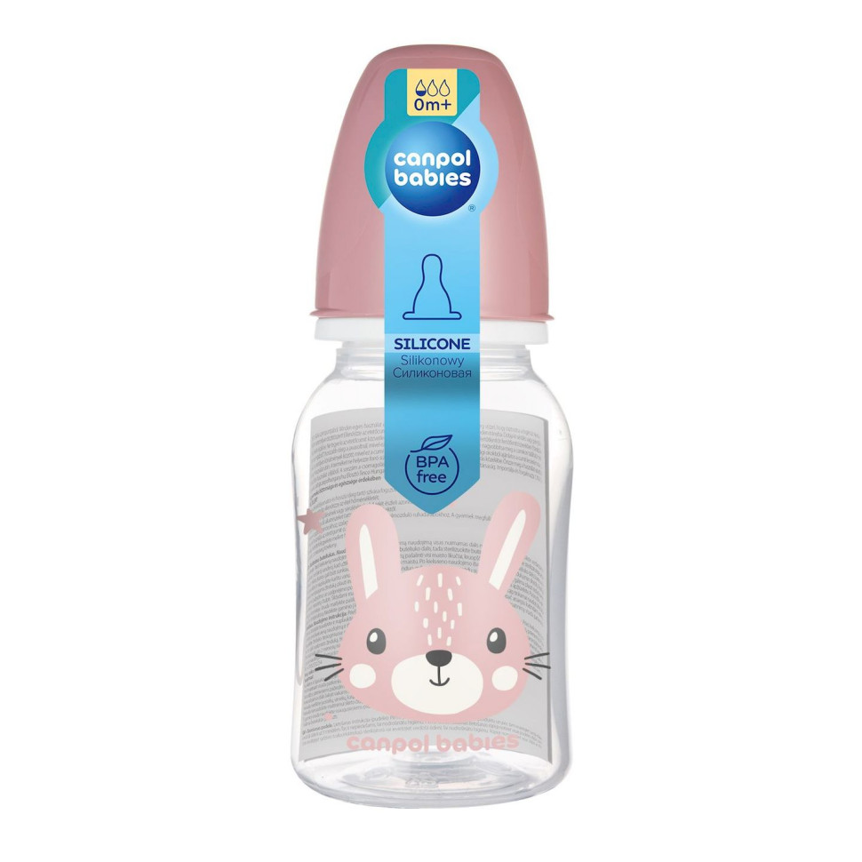Дитяча стандартна пляшечка Cute animals Canpol babies 11/851_pin 120 мл