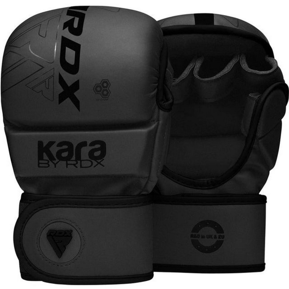 Перчатки для ММА F6 KARA Matte RDX Inc Limited GSR-F6MB-S/M+ Black, S/M (капа в комплекте)