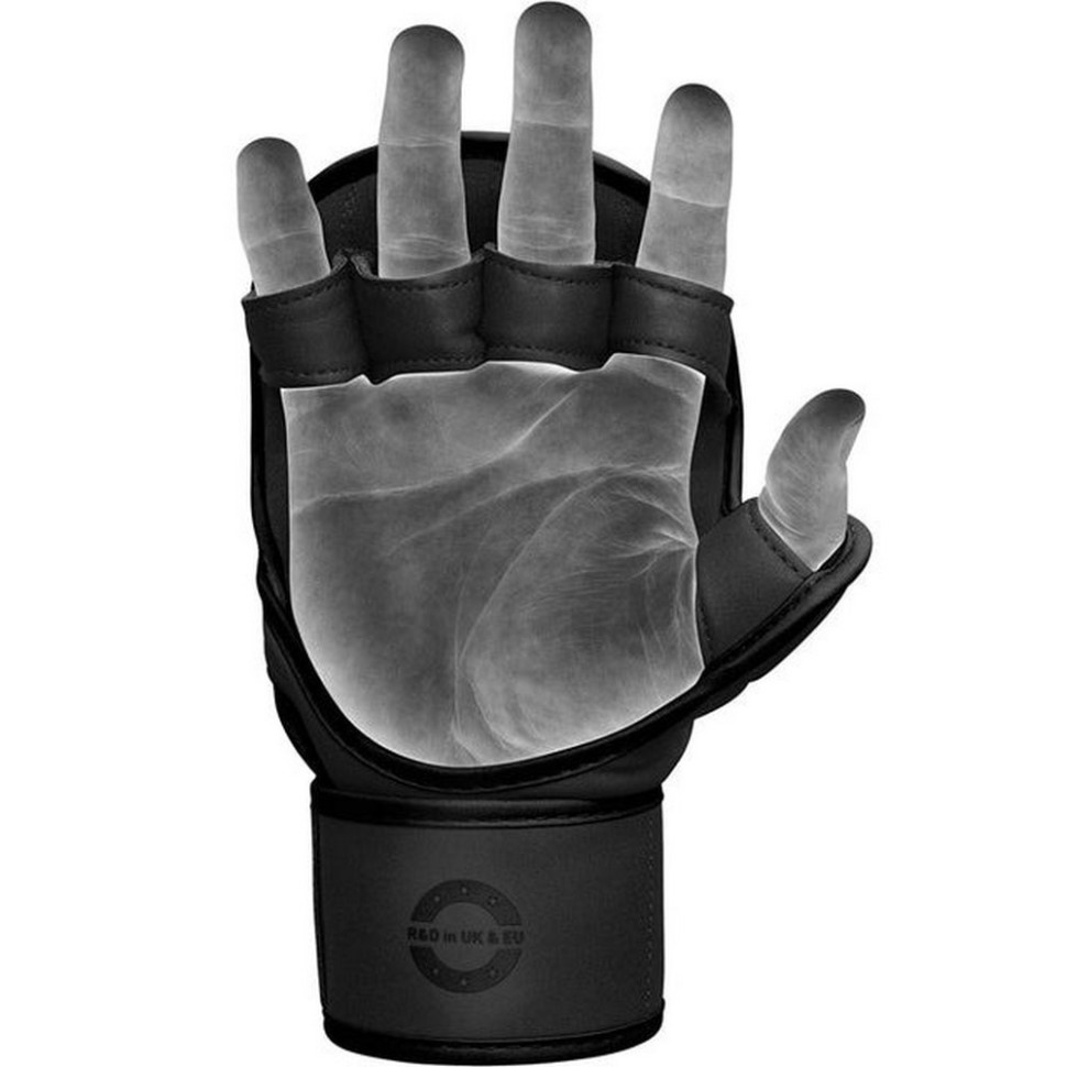 Перчатки для ММА F6 KARA Matte RDX Inc Limited GSR-F6MB-S/M+ Black, S/M (капа в комплекте)