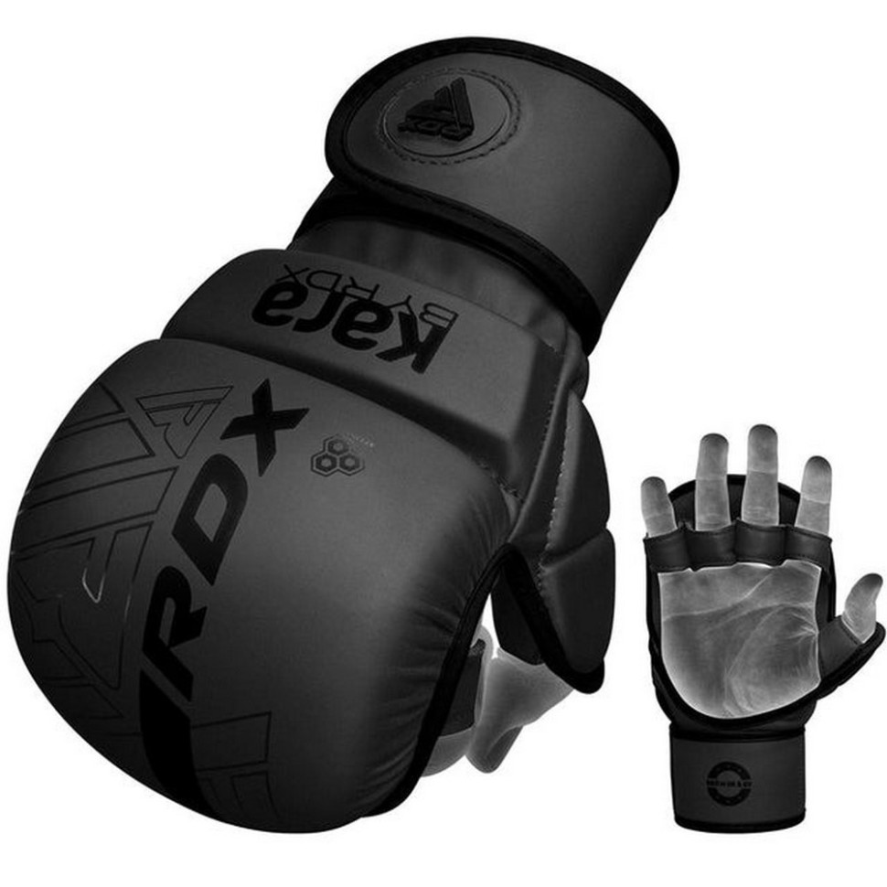 Перчатки для ММА F6 KARA Matte RDX Inc Limited GSR-F6MB-S/M+ Black, S/M (капа в комплекте)