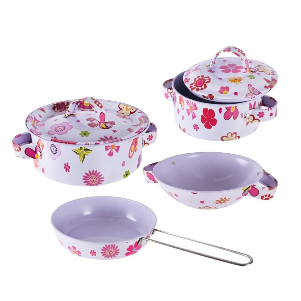 Детский набор посуды «Kitchenware» Bambi 620-B5(White) кастрюля, сковородка