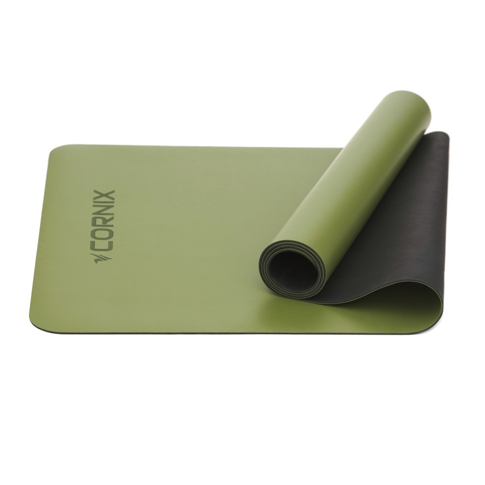 Килимок спортивний для йоги та фітнесу Cornix XR-0321 Green 183 x 68 x 0.4 см