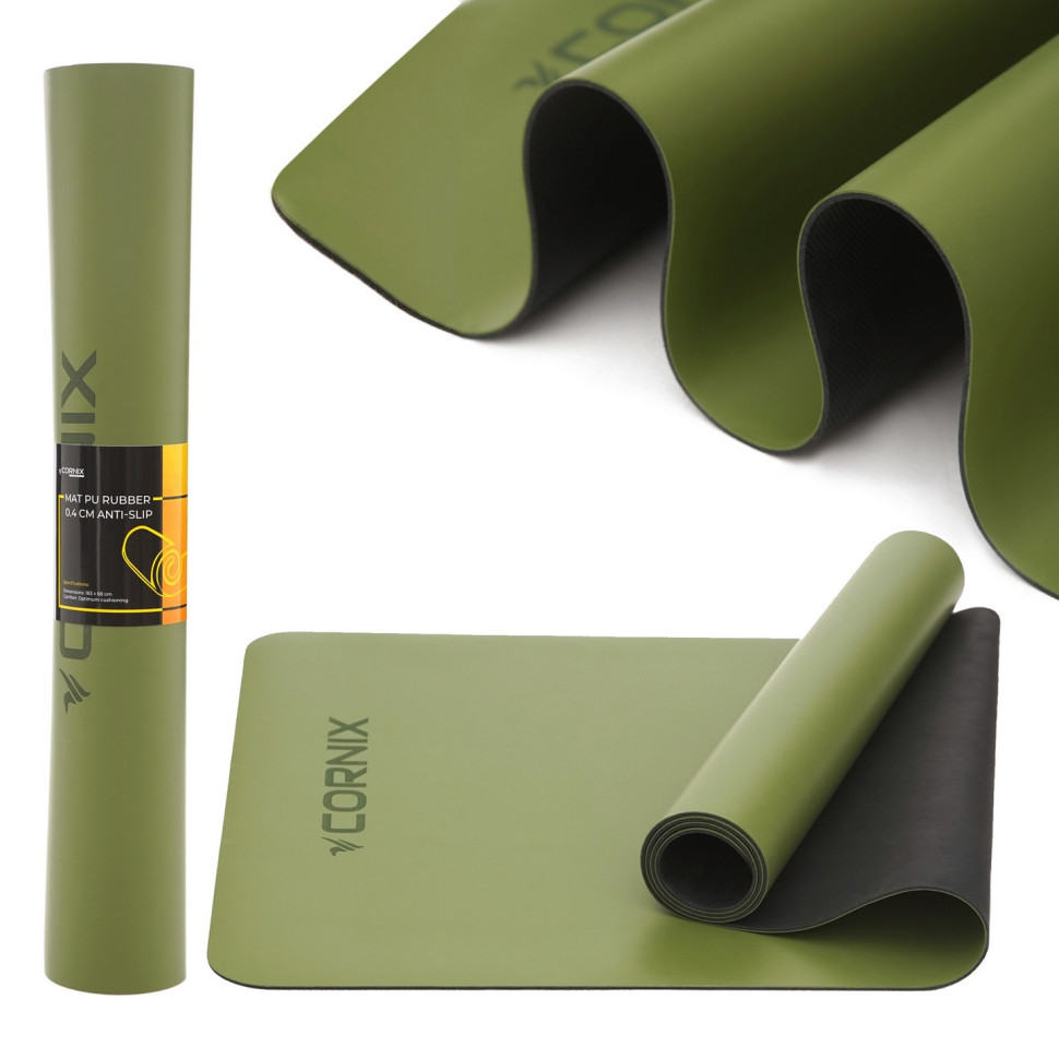 Килимок спортивний для йоги та фітнесу Cornix XR-0321 Green 183 x 68 x 0.4 см