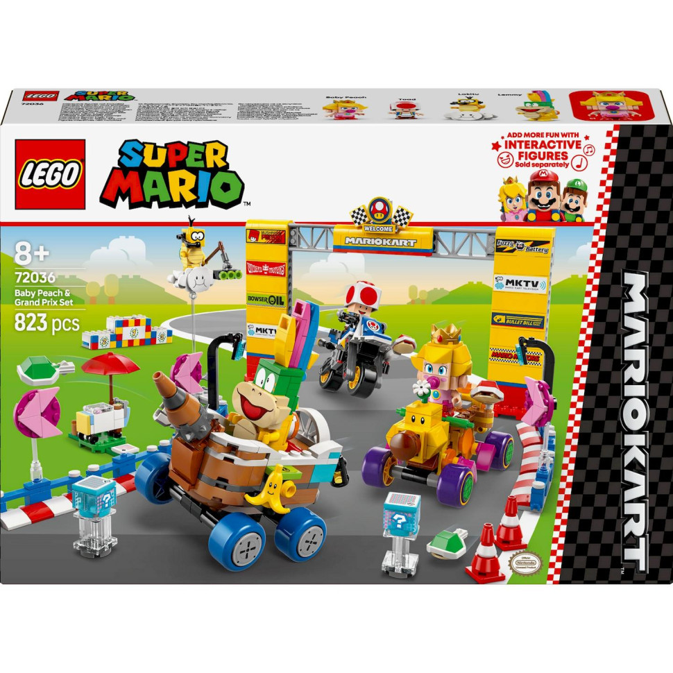 Конструктор LEGO Super Mario Mario Kart – Baby Peach & Grand Prix. Набір 72036, 823 деталі
