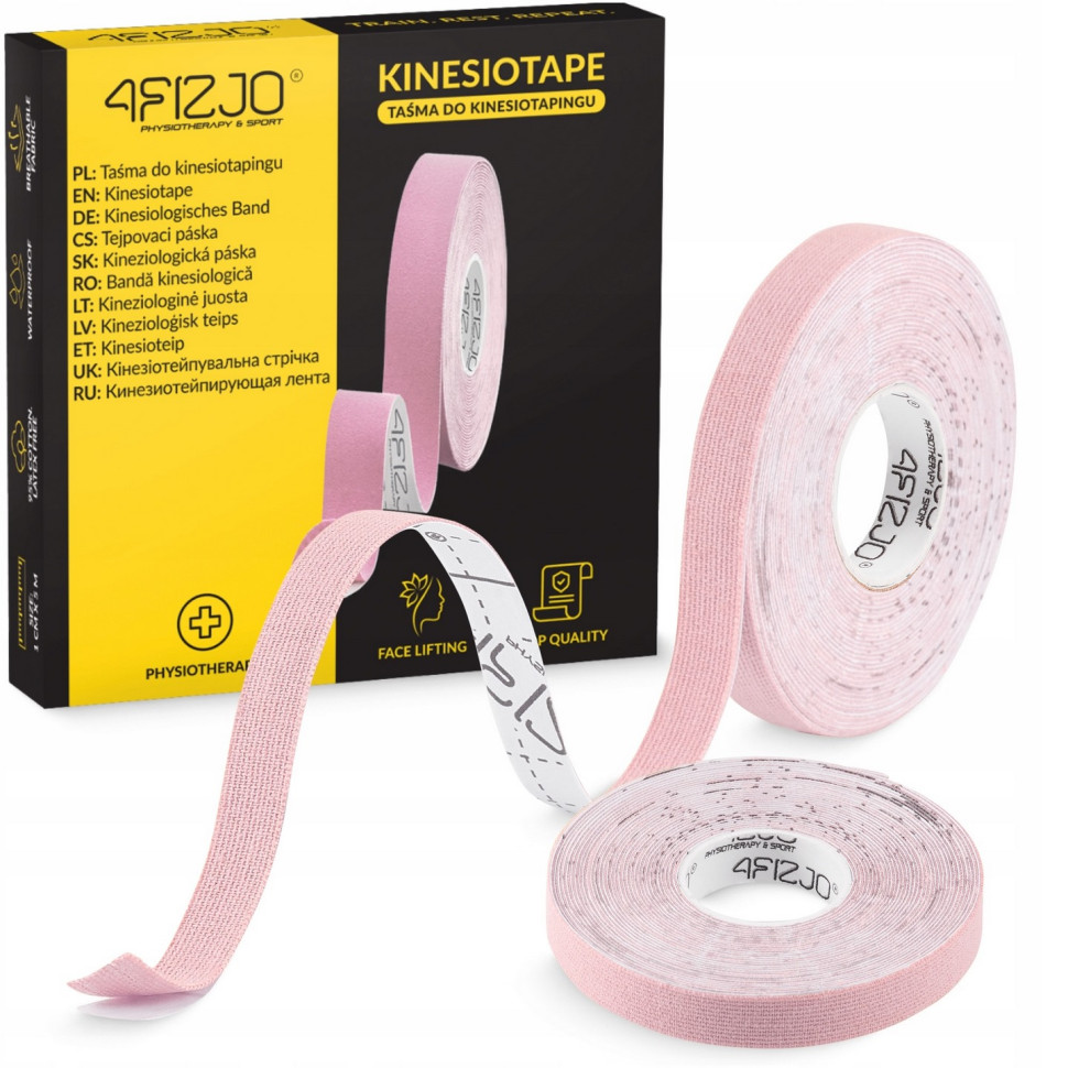 Стрічка кінезіологічна 4FIZJO P-5905973400794 Light Pink 1 см x 5 м, кінезіо тейп