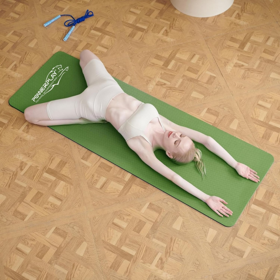 Килимок для йоги та фітнесу 4150 Premium Performance Mat PowerPlay PP_4150_Green 183x61x0,6 см
