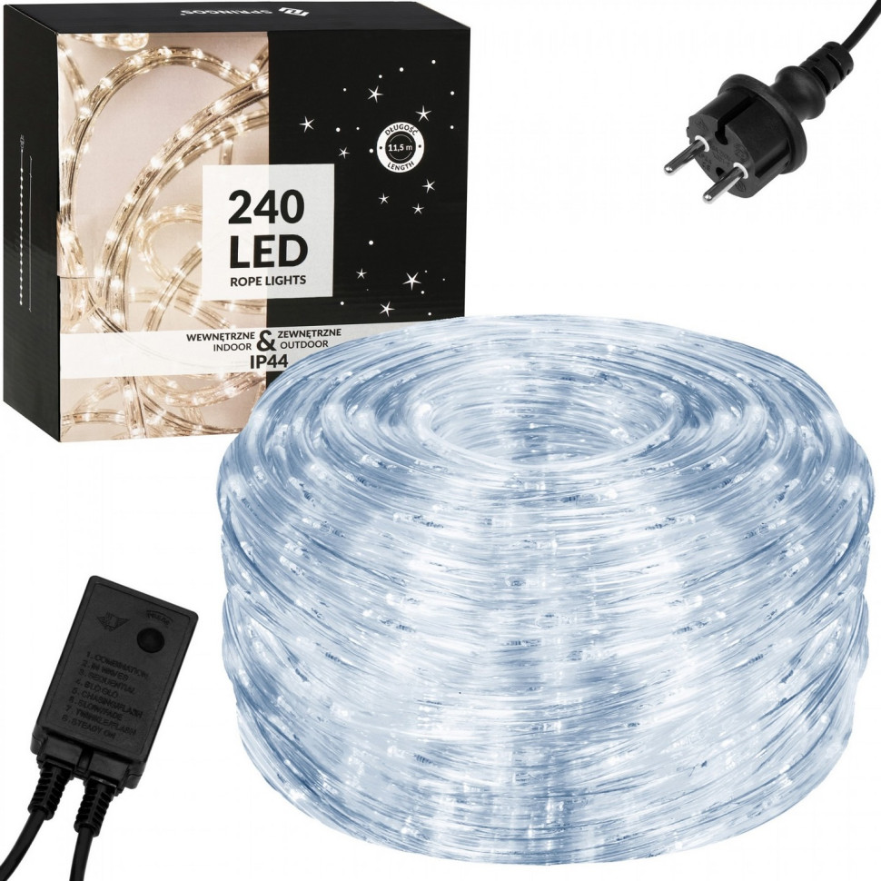 Гирлянда дюралайт уличная Rope Lights Springos CL1201, 10 м 240 LED, Cold White