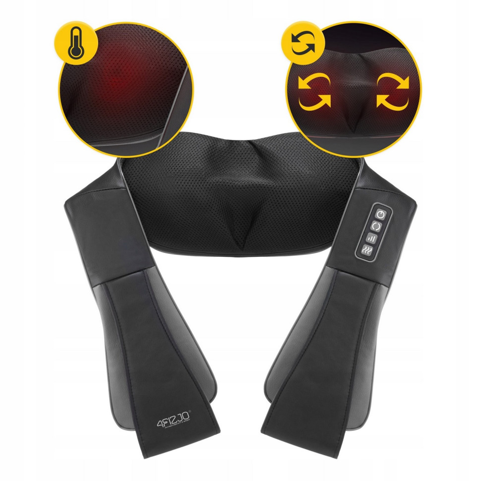 Накидка-массажер Shiatsu Pro+ 4FIZJO P-5907739319067 для шеи и спины, Black/Grey