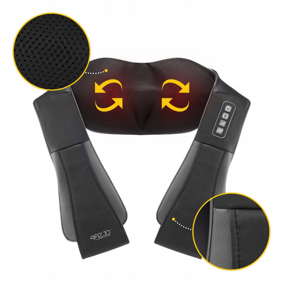 Накидка-массажер Shiatsu Pro+ 4FIZJO P-5907739319067 для шеи и спины, Black/Grey