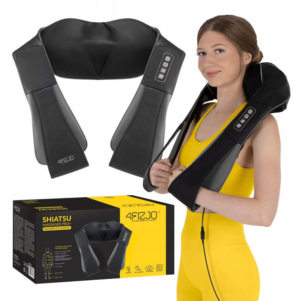 Накидка-массажер Shiatsu Pro+ 4FIZJO P-5907739319067 для шеи и спины, Black/Grey