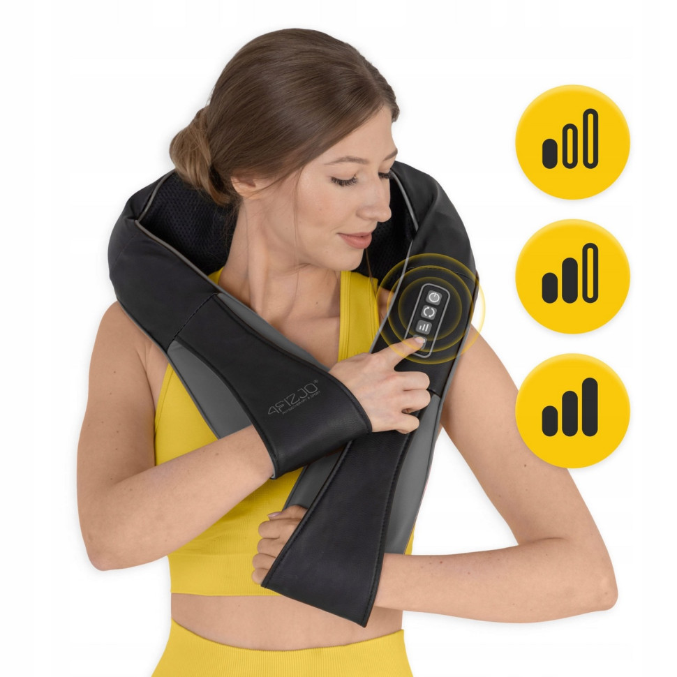 Накидка-массажер Shiatsu Pro+ 4FIZJO P-5907739319067 для шеи и спины, Black/Grey