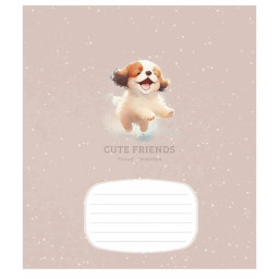 Зошит учнівський "Cute friends" Школярик 012-3292K-1 в клітинку, 12 аркушів