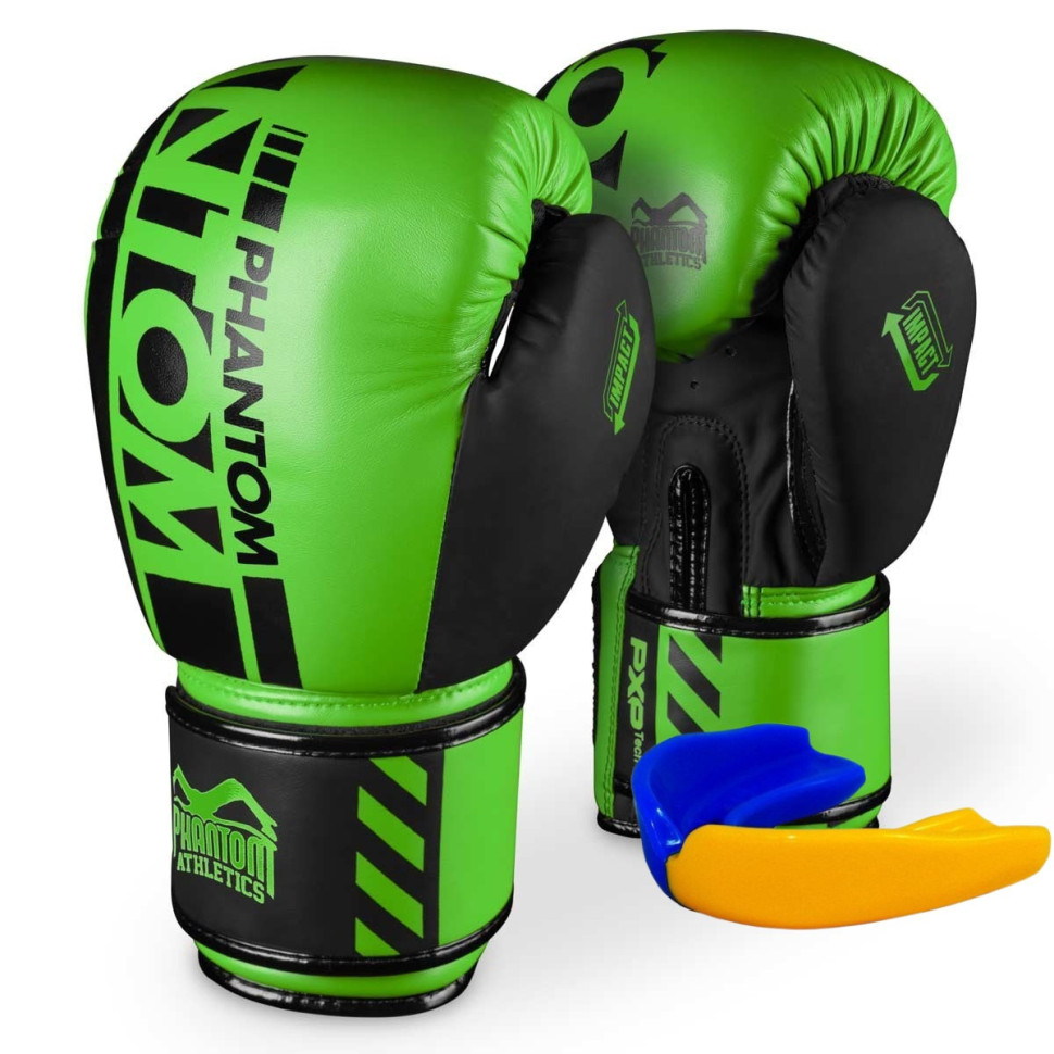 Боксерские перчатки APEX Neon Phantom PHBG2883-14 Green 14 унций (капа в подарок)