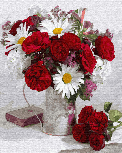 Картина за номерами. Rainbow Art "Ромашки та троянди" GX36053-RA по цене 240 грн.
