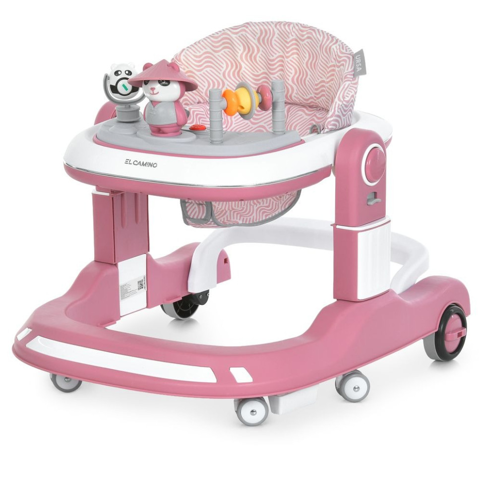 Дитячі ходунки El Camino ME 1200 URSA Pink, музика, світло