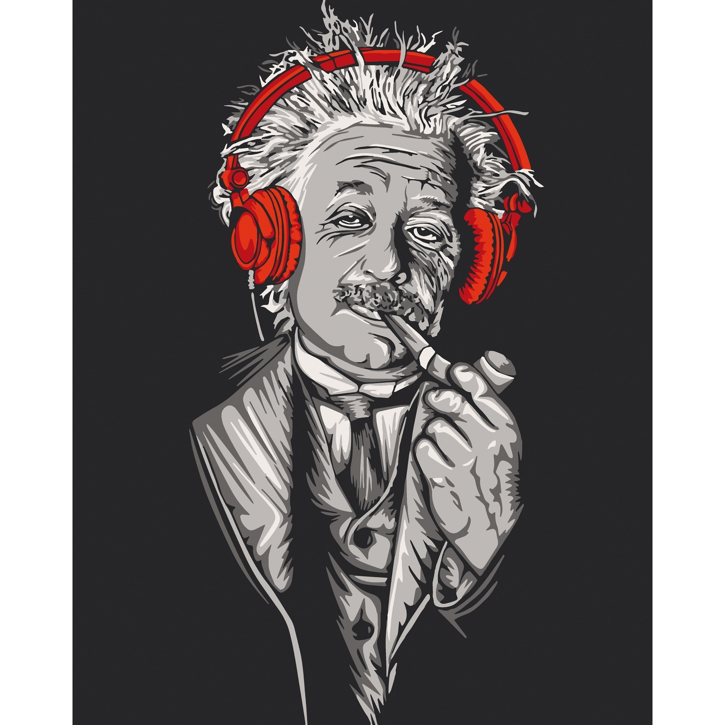 Радужный Альберт Эйнштейн 100х125 Раскраска картина по номерам на холсте RA359-100x125