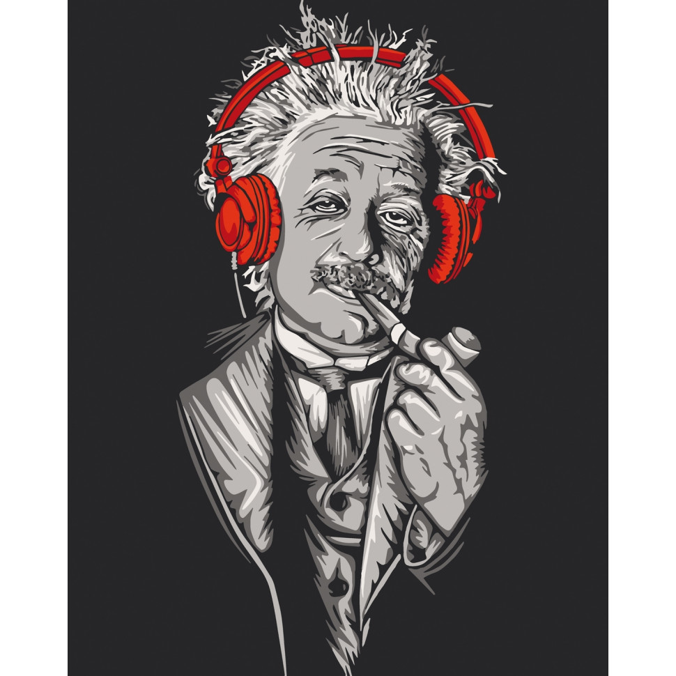 Картина за номерами "Ейнштейн в навушниках" Art Craft 10314-AC 40х50 см по цене 240 грн.