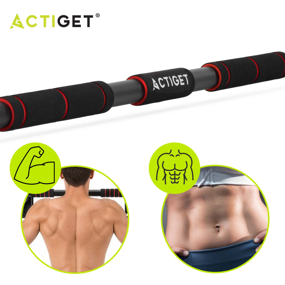 Турнік розсувний Actiget ACT0166 Black/Red 82-130 см, до 300 кг