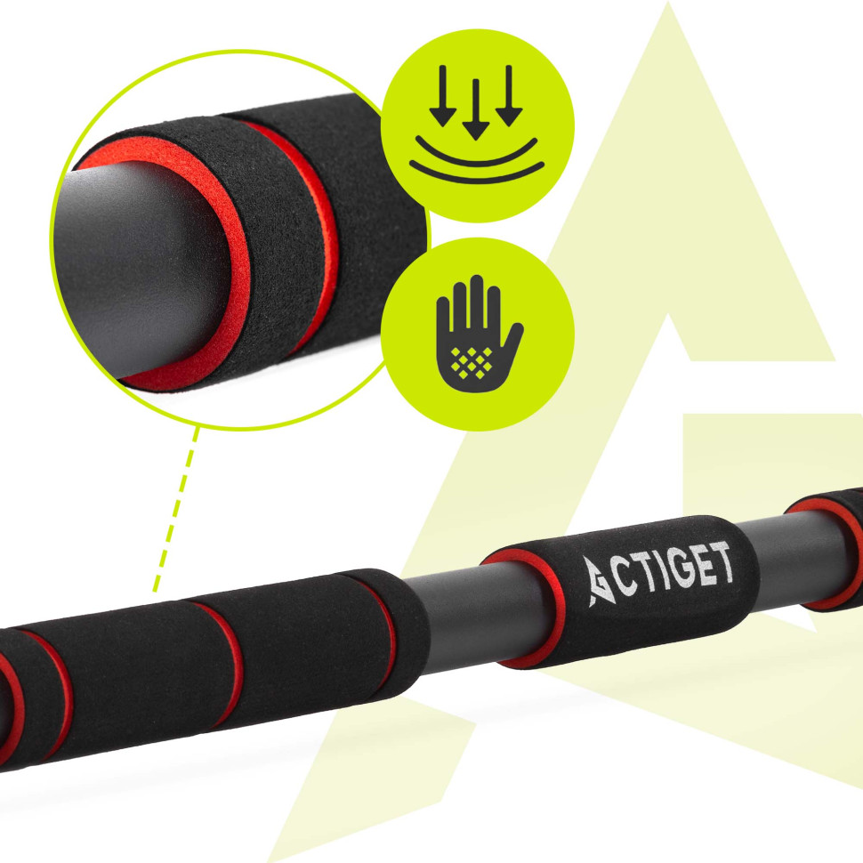 Турнік розсувний Actiget ACT0166 Black/Red 82-130 см, до 300 кг