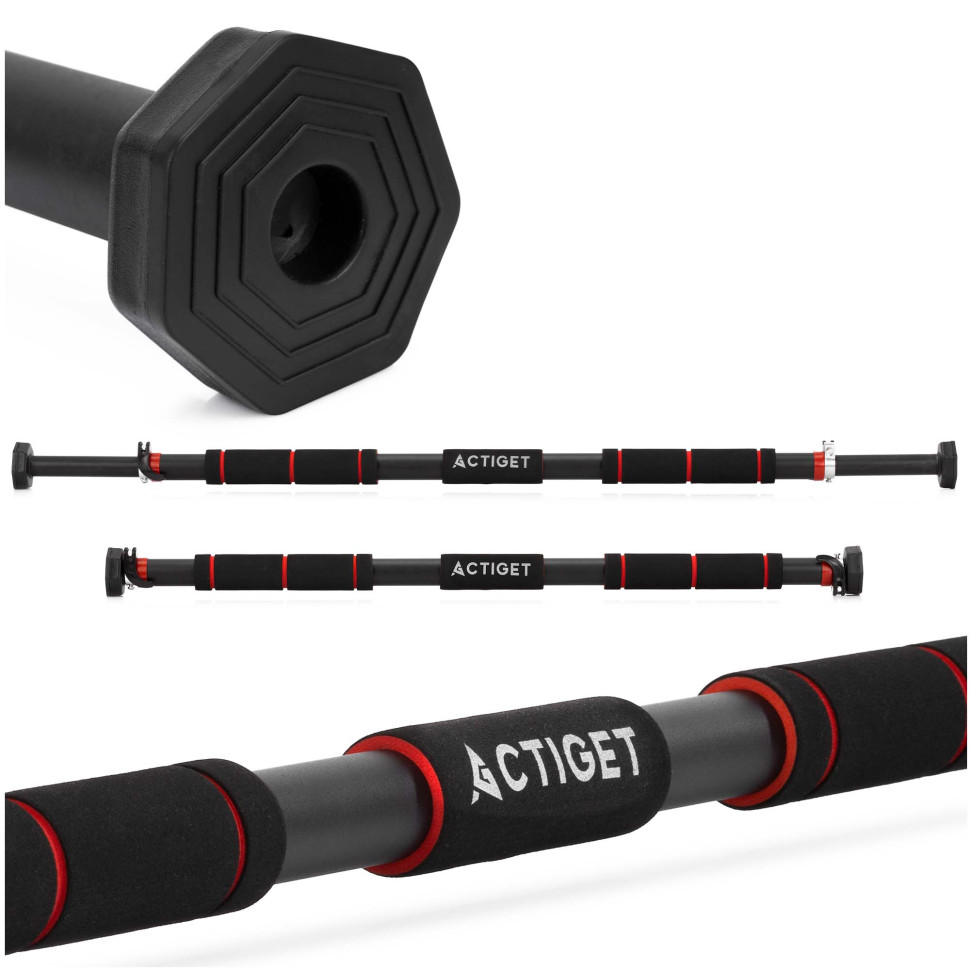 Турнік розсувний Actiget ACT0166 Black/Red 82-130 см, до 300 кг