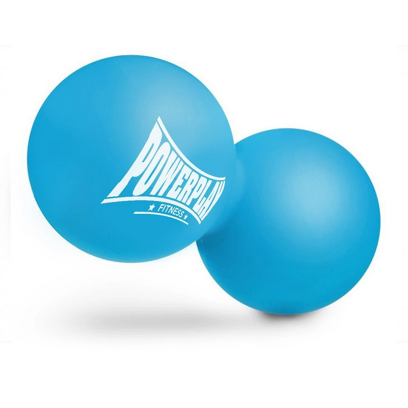 Масажний силіконовий подвійний м'яч PP-4355 Silicone Lacrosse Peanut Ball PowerPlay PP-4355_Blue