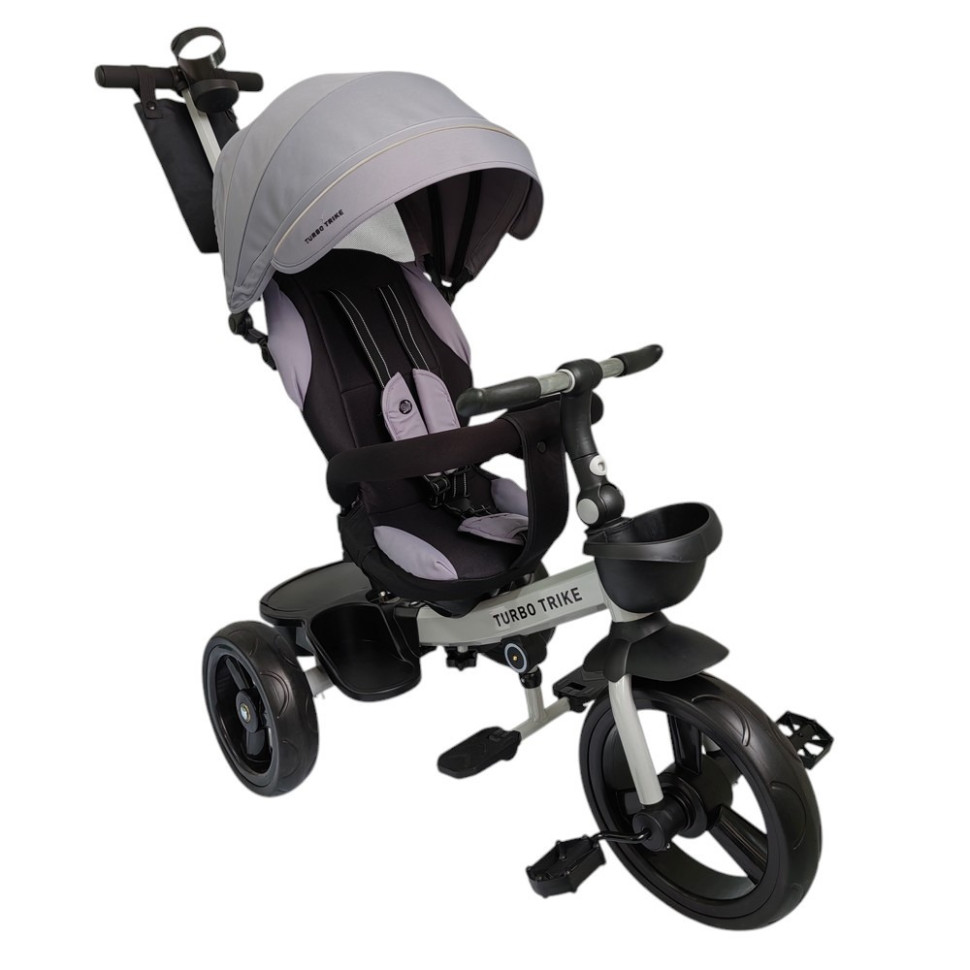 Велосипед детский трехколесный Turbo Trike MT 1001-1 Smart Grey с родительской ручкой