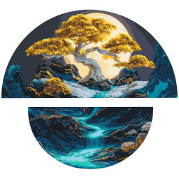 Картина по номерам "Ночная гармония" Origami OSR1007 с красками металлик 67х67 см