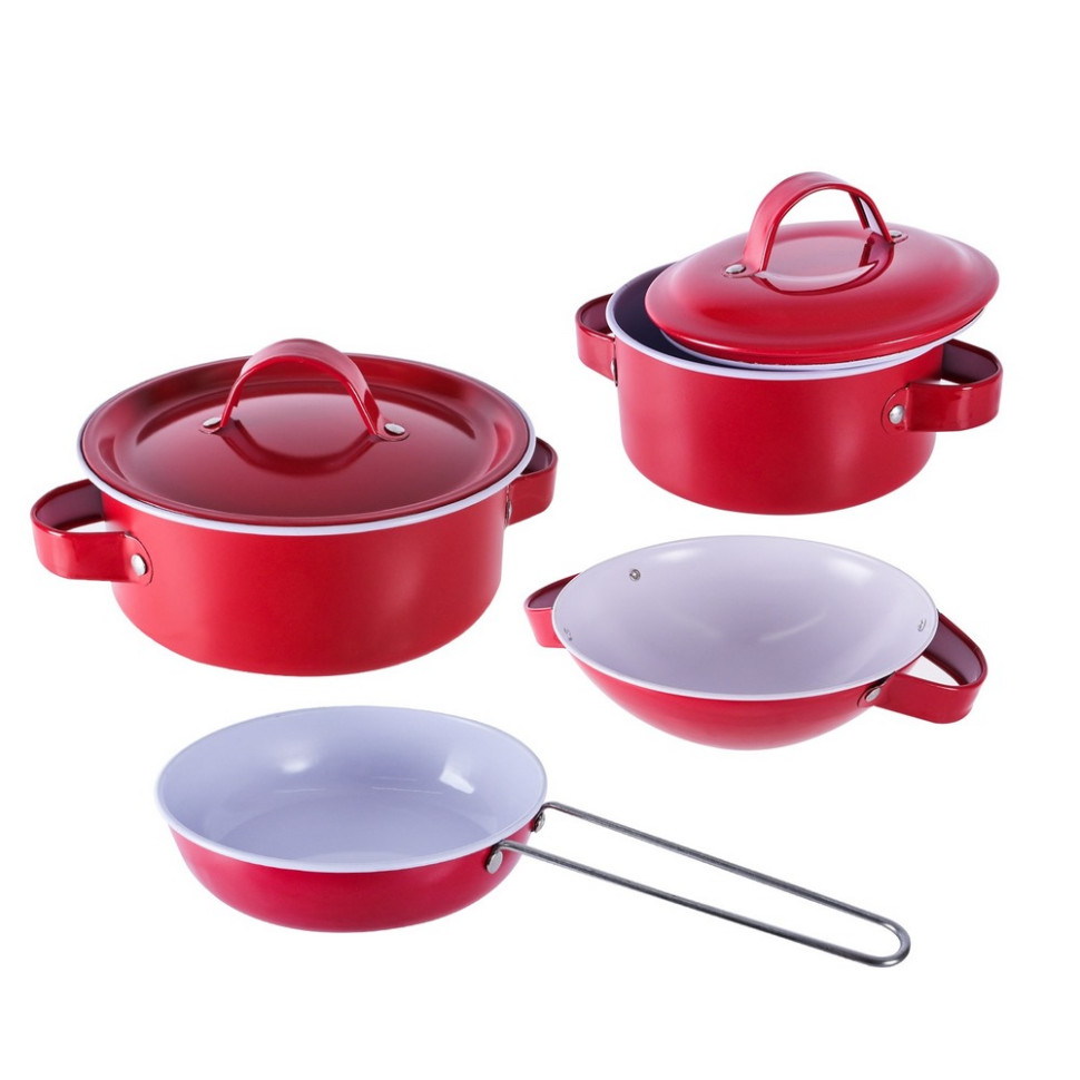 Детский набор посуды «Kitchenware» Bambi 620-B5(Red) кастрюля, сковородка