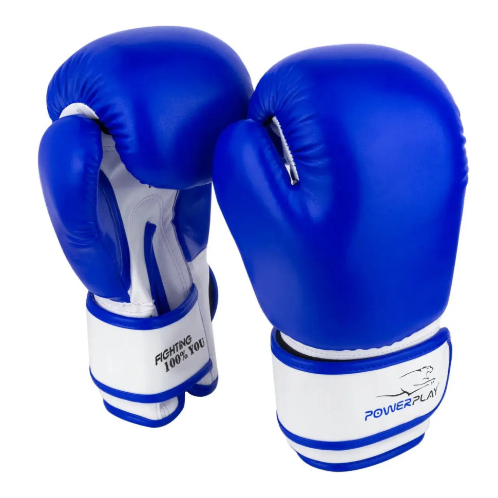 Боксерские перчатки PowerPlay PP_3004JR_6oz_Blue/White, Сине-белые 6 унций