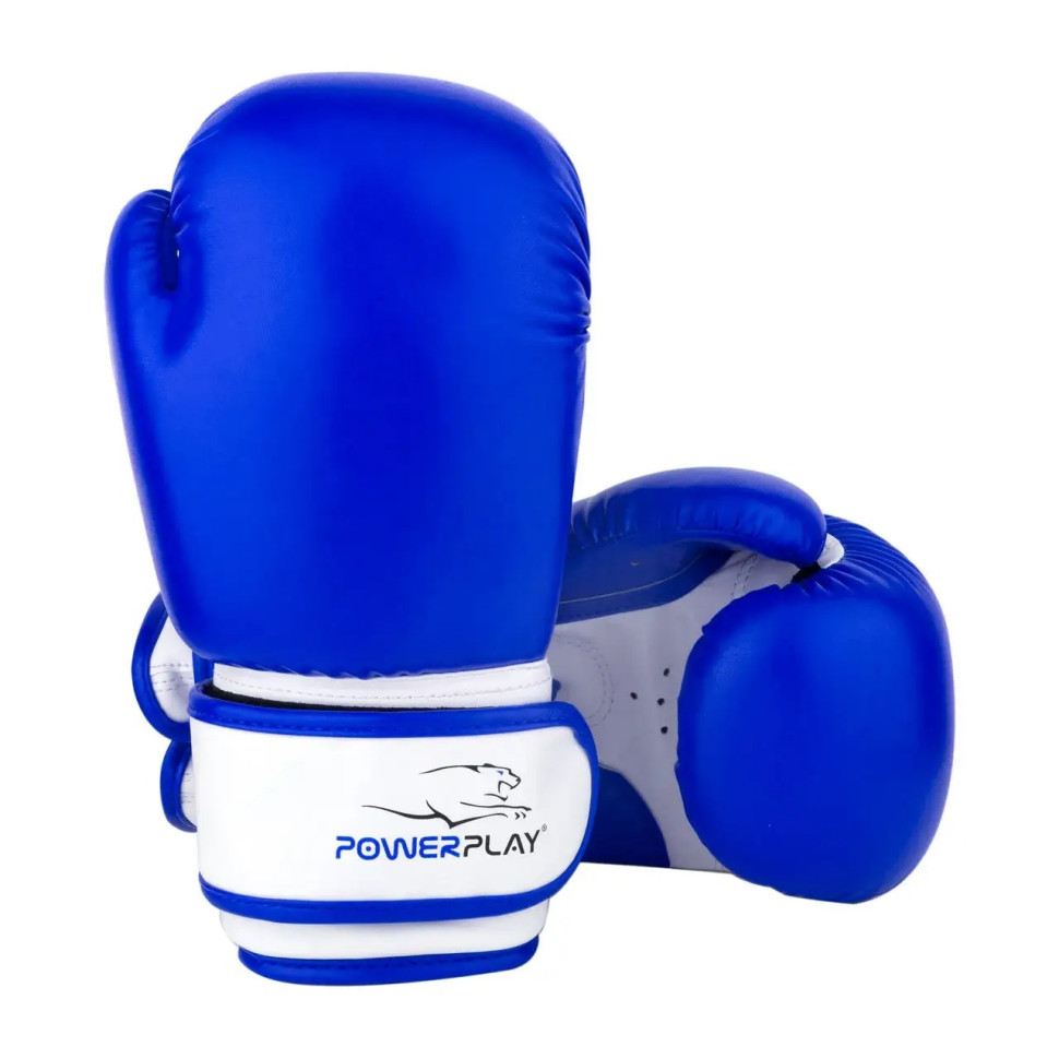 Боксерские перчатки PowerPlay PP_3004JR_6oz_Blue/White, Сине-белые 6 унций